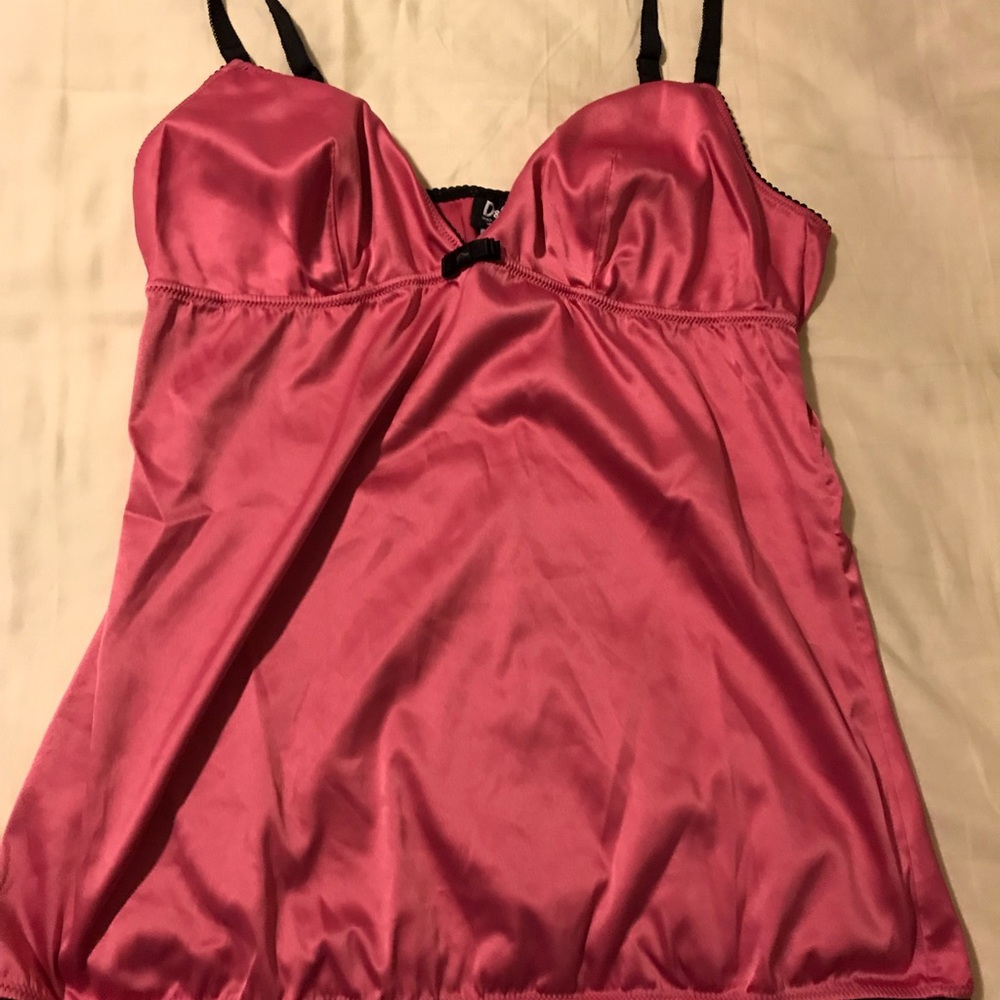 Women's Satin Camisole Slip Top - Pink